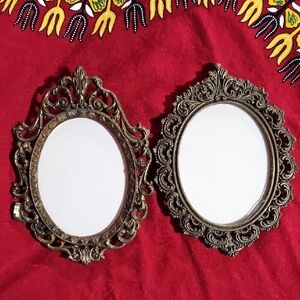Vintage-Style Ornate Gold and Bronze Wall Picture Frames, Set of 2